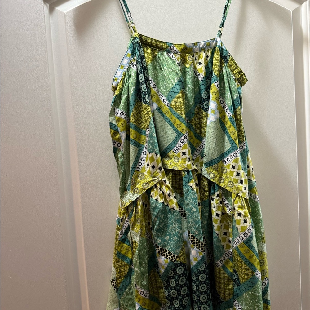 NATURAL LIFE Green Patchwork Print Spaghetti-Strap Tank - Picture 2 of 7